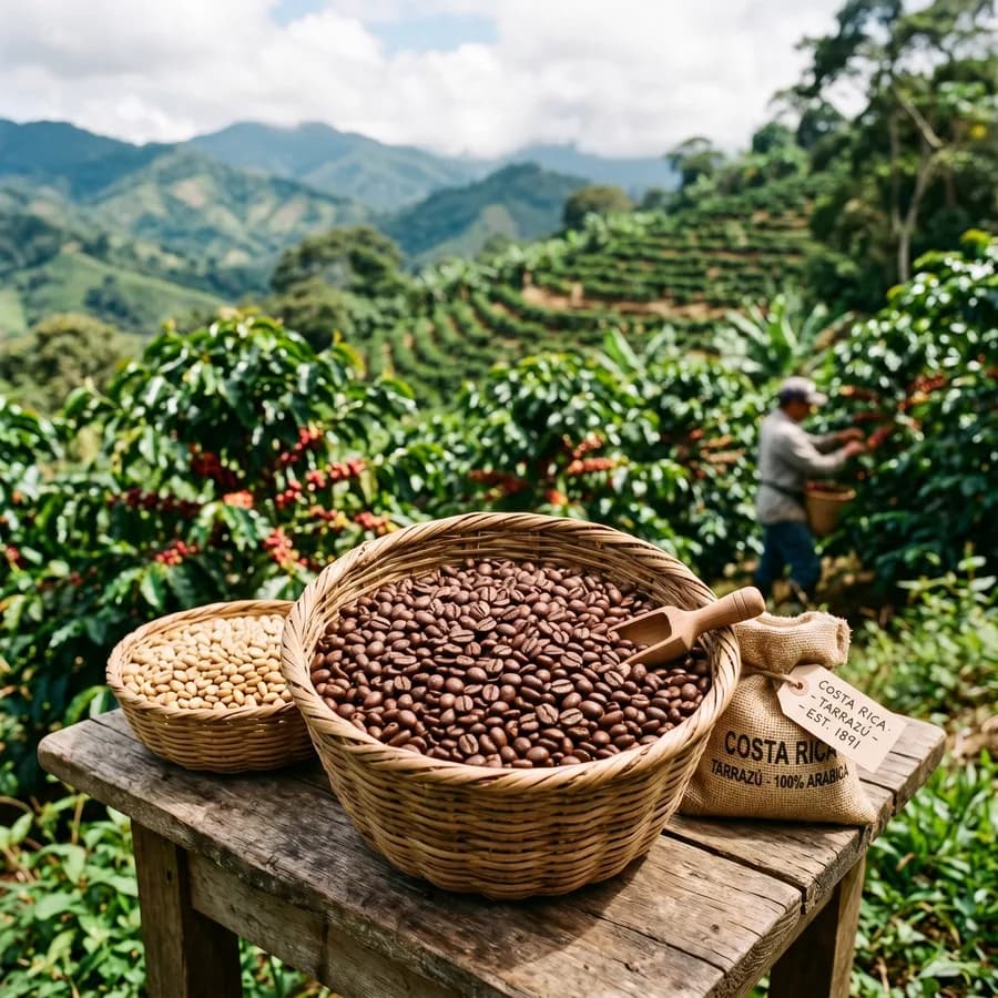 Single origin Costa Rican roasted coffee beans