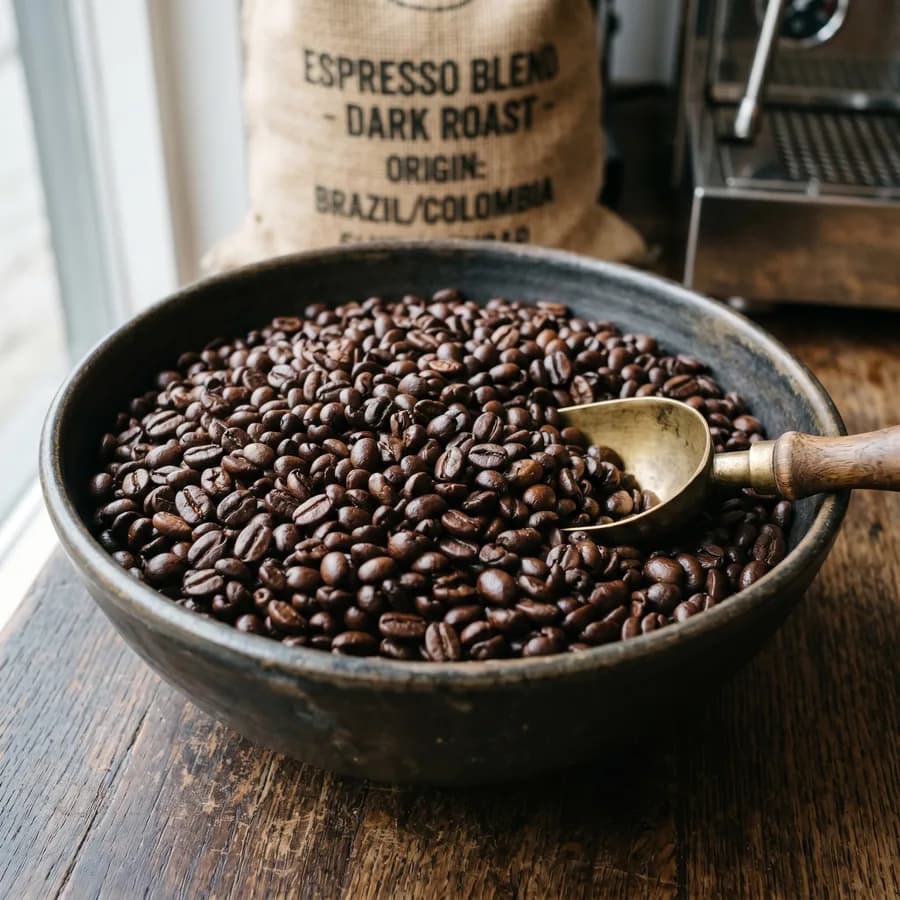 Espresso blend roasted coffee beans